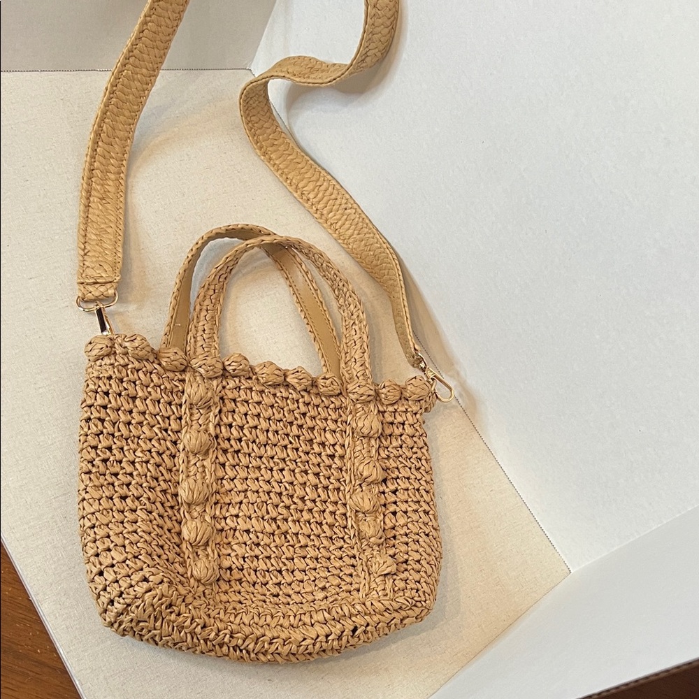 Stylish Tan Woven Handbag
